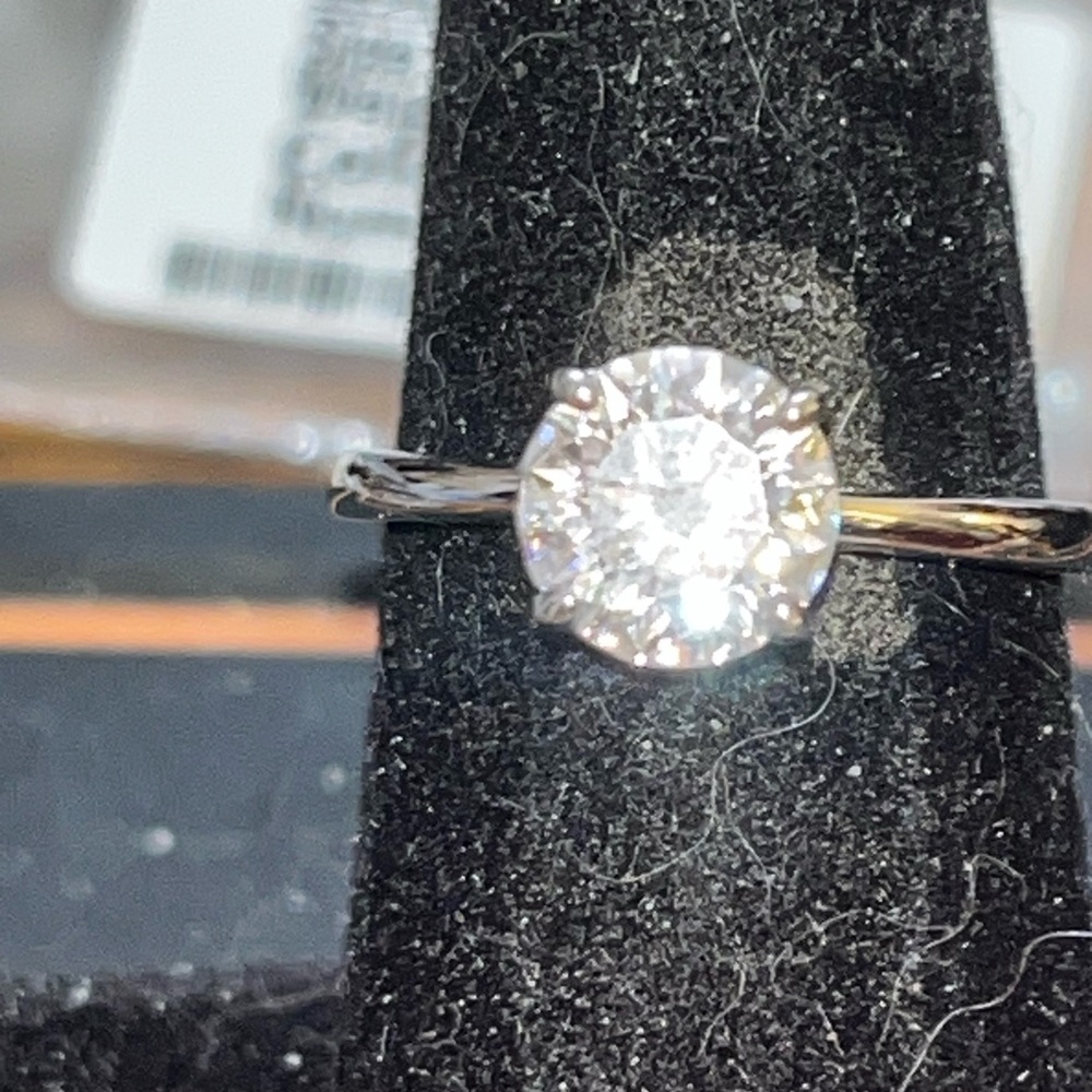 Sterling silver certified moissanite engagement ring